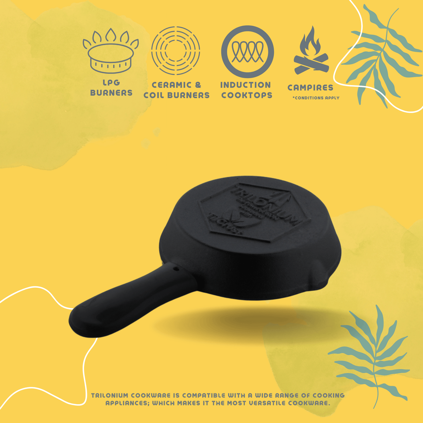 Trilonium Pre-Seasoned Cast Iron Classic Skillet 8 inches