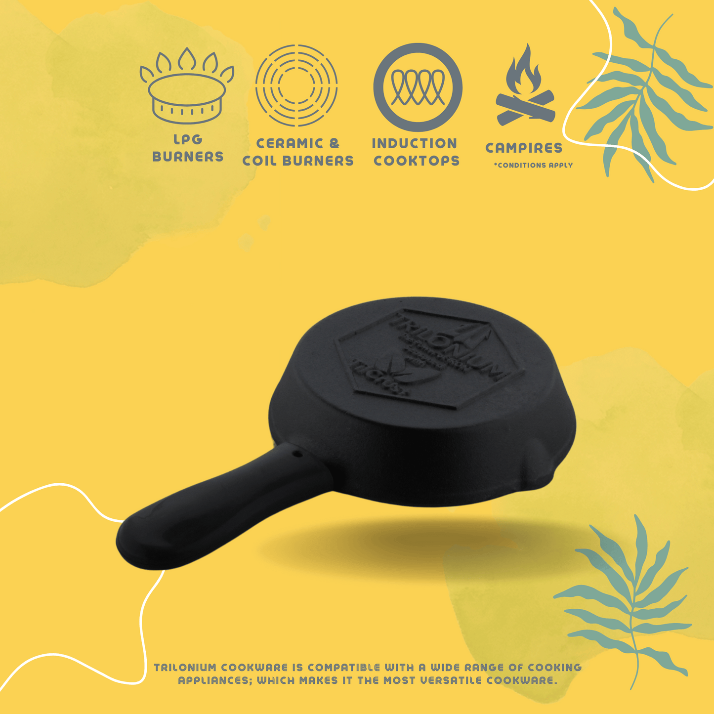 Trilonium Pre-Seasoned Cast Iron Classic Skillet 8 inches
