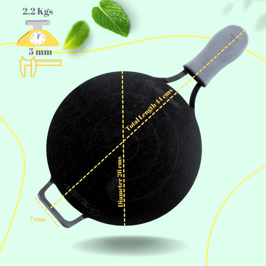Trilonium Triple Seasoned Iron Dhruva Tawa 26cms, 2.2 kgs