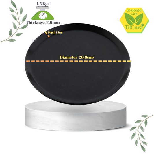 Trilonium Triple seasoned Iron Dosa Tawa Plate - 10.5 inches