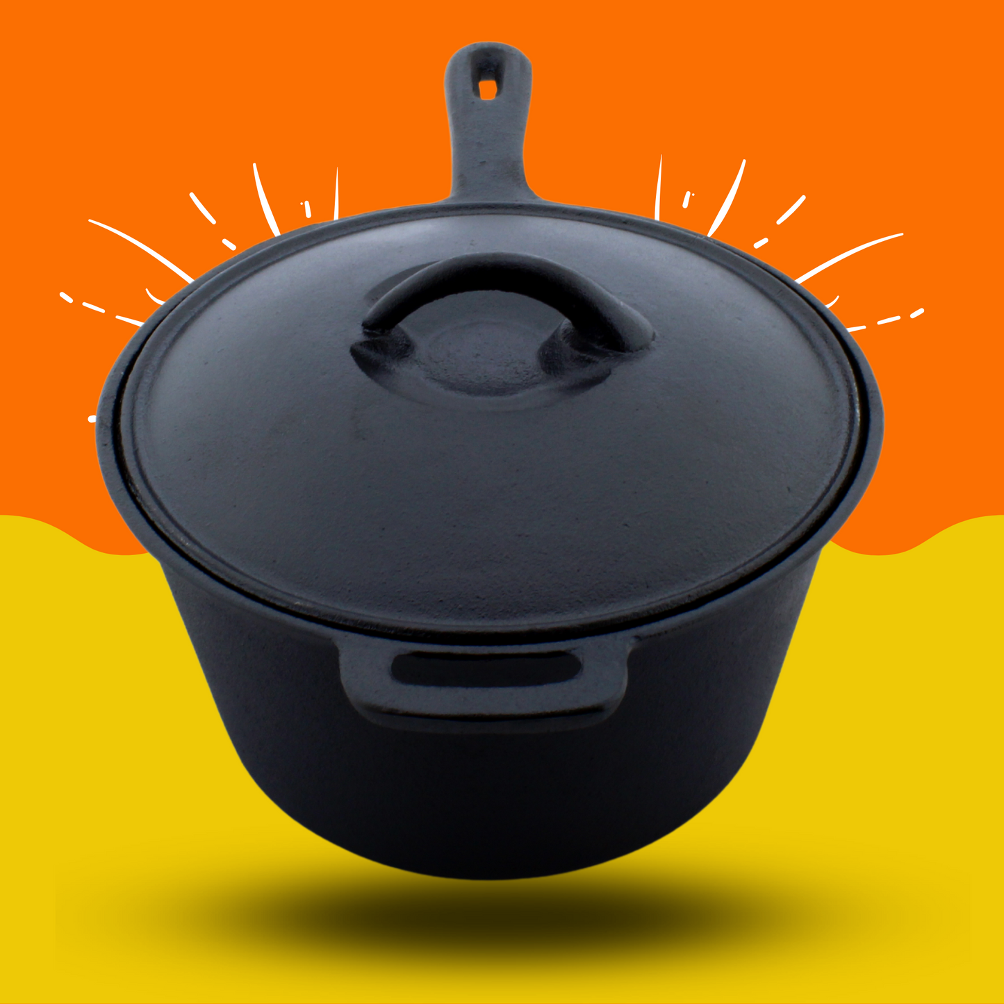 Trilonium Cast Iron Sauce Pot 20 cms 2.2 Litres | 3.2 Kgs Pre-Seasoned