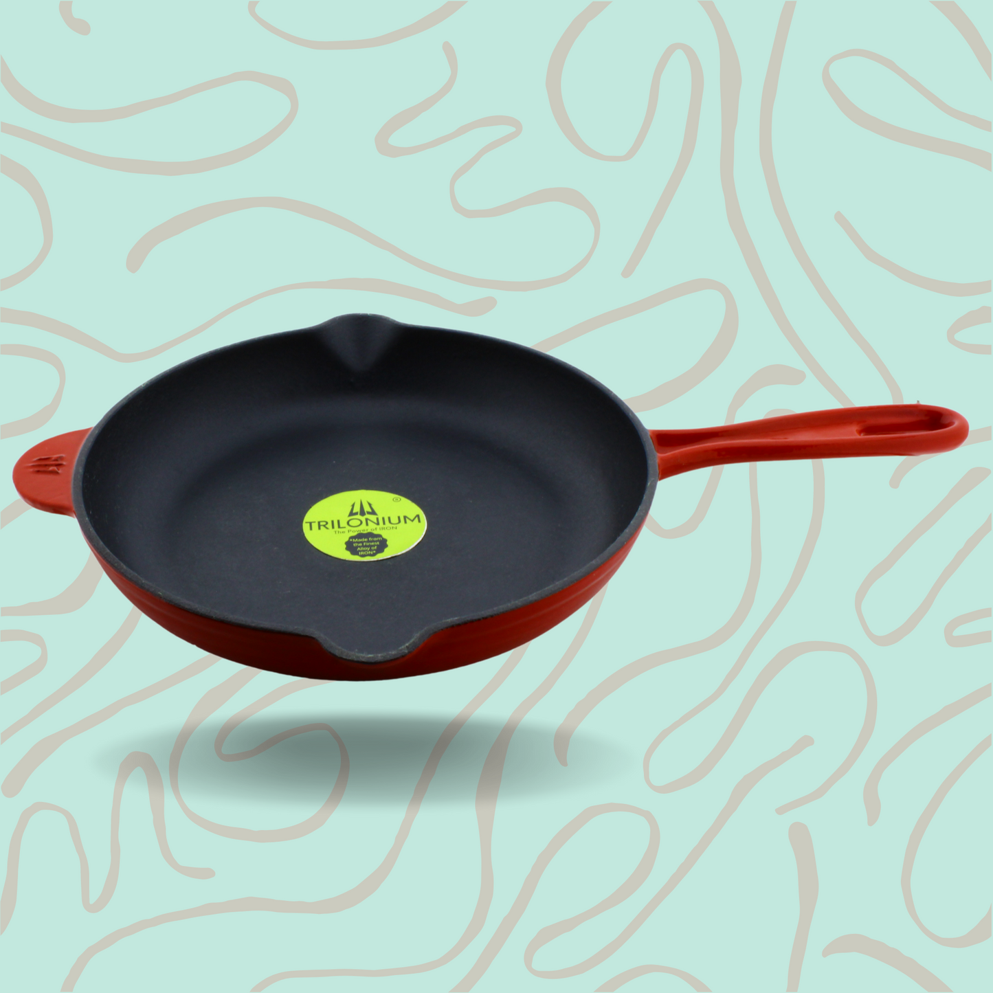Trilonium Enamel Cast Iron Skillet 26cm, Weighs 2.5 Kgs