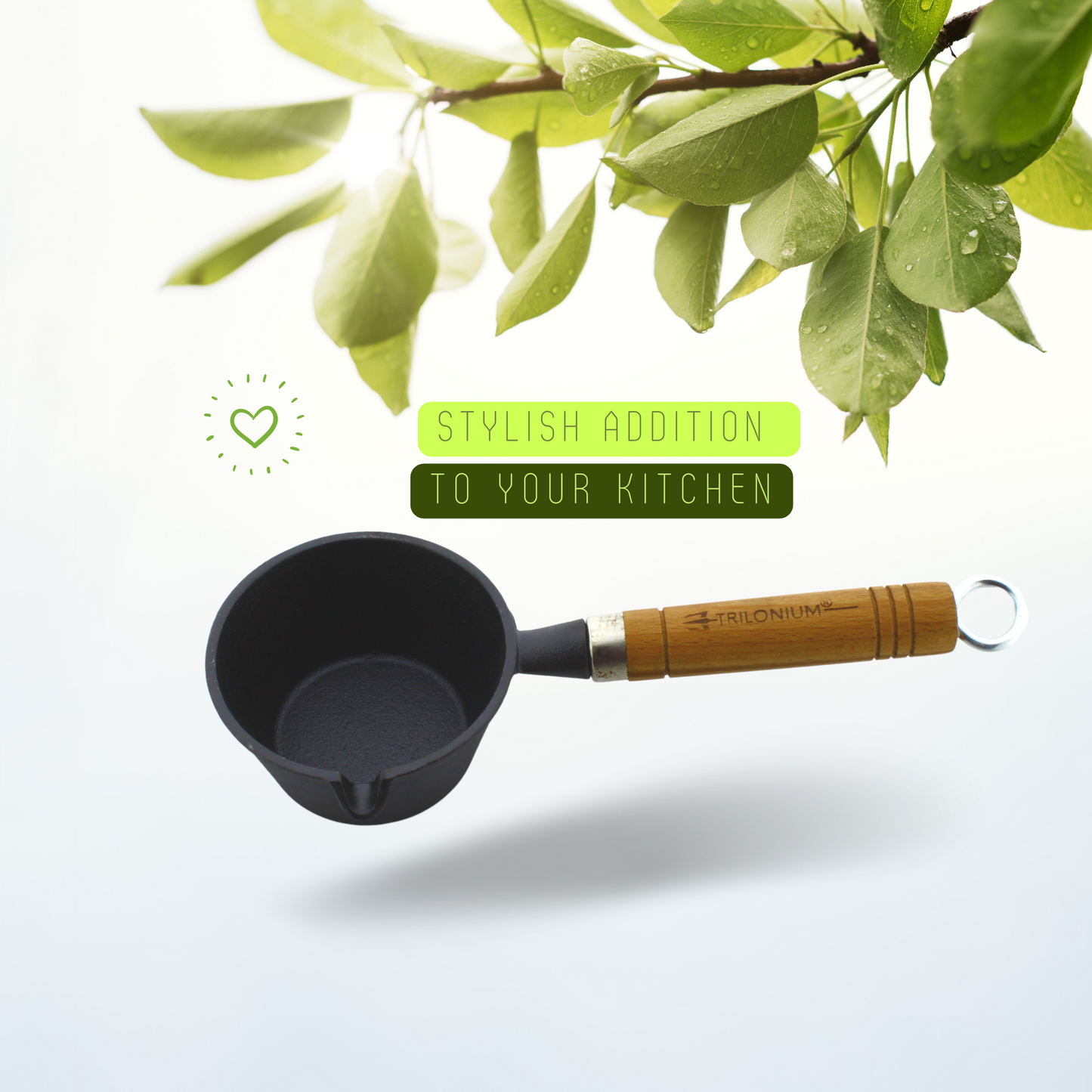 Trilonium Pre-seasoned Cast Iron Tadka Pan 11 cms, 300ml