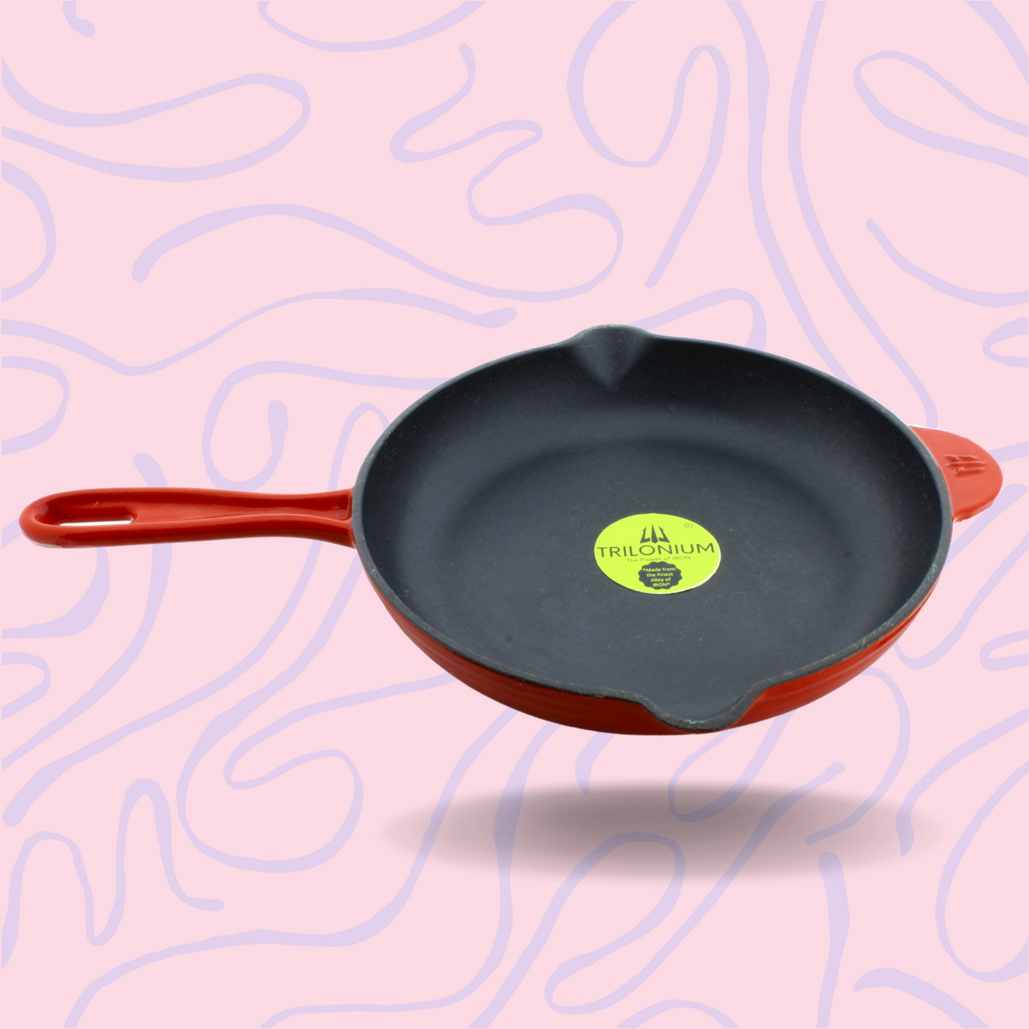 Trilonium Enamel Cast Iron Skillet 26cm, Weighs 2.5 Kgs