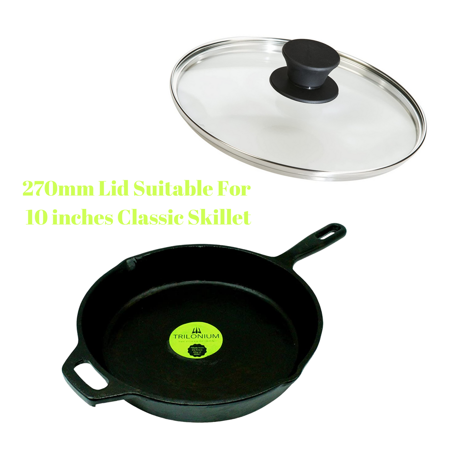 Toughened Glass Lid for 270mm Trilonium Cookware