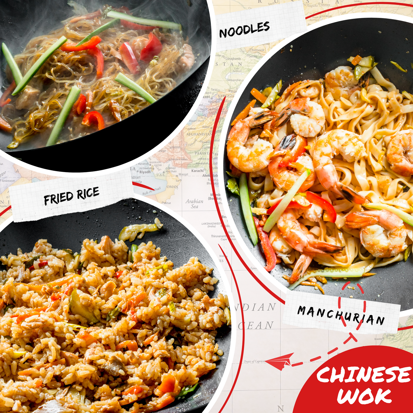 Trilonium Carbon Steel Chinese Wok 30 cms