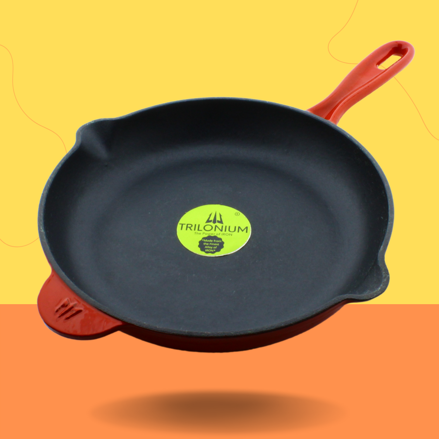 Trilonium Enamel Cast Iron Skillet 26cm, Weighs 2.5 Kgs