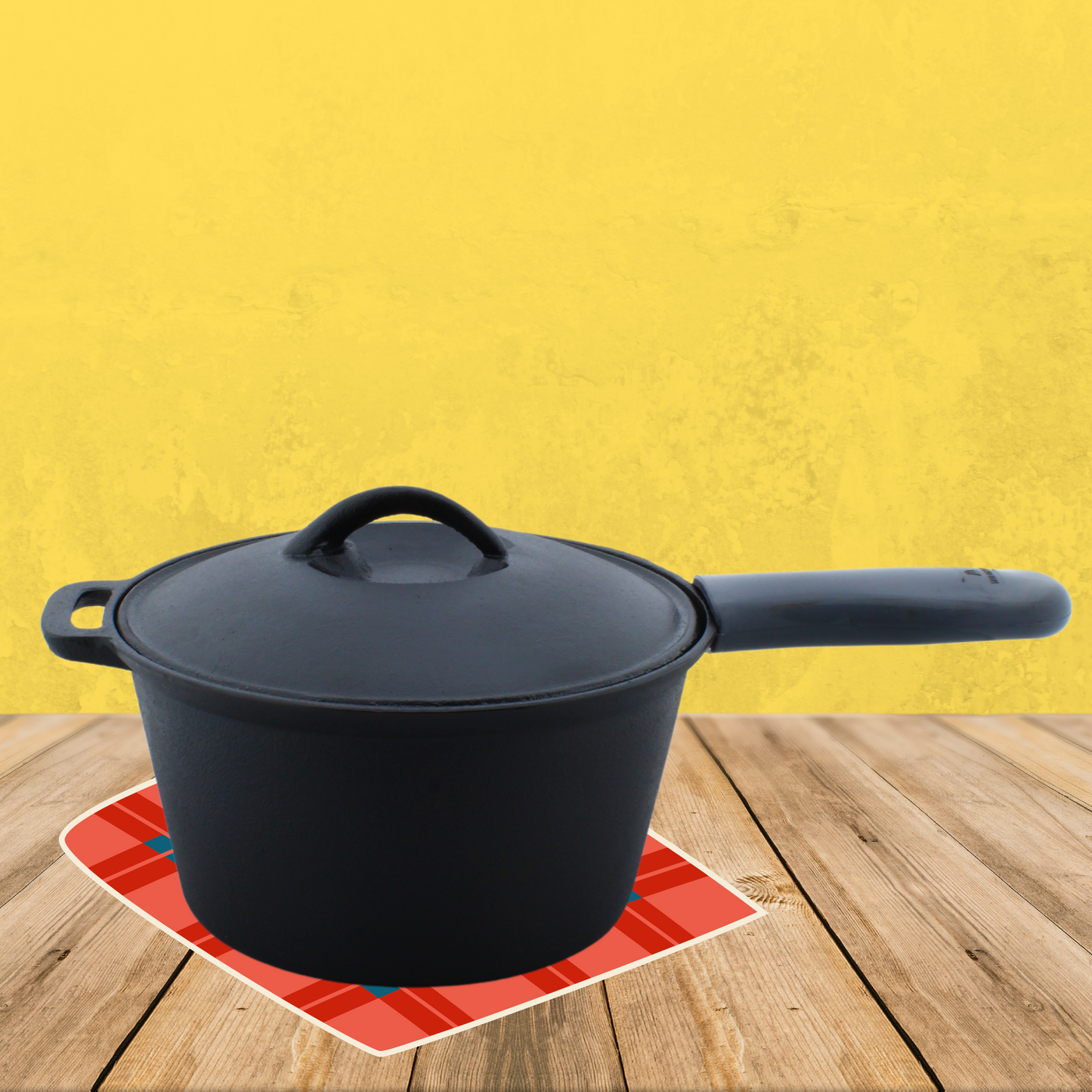 Trilonium Cast Iron Sauce Pot 20 cms 2.2 Litres | 3.2 Kgs Pre-Seasoned