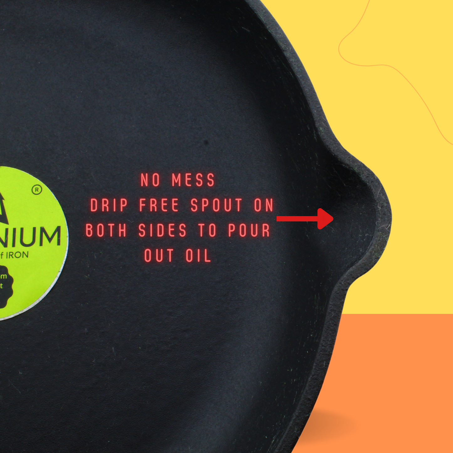 Trilonium Enamel Cast Iron Skillet 26cm, Weighs 2.5 Kgs