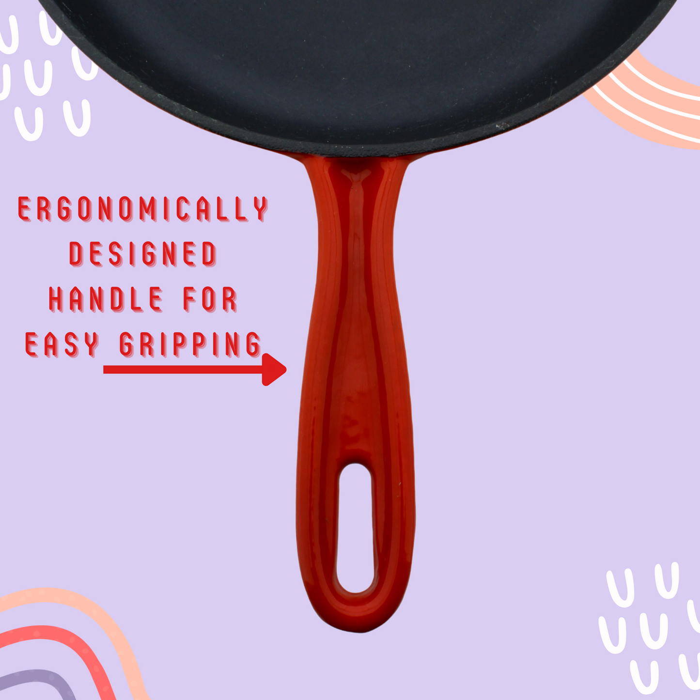 Trilonium Enamel Cast Iron Skillet 26cm, Weighs 2.5 Kgs