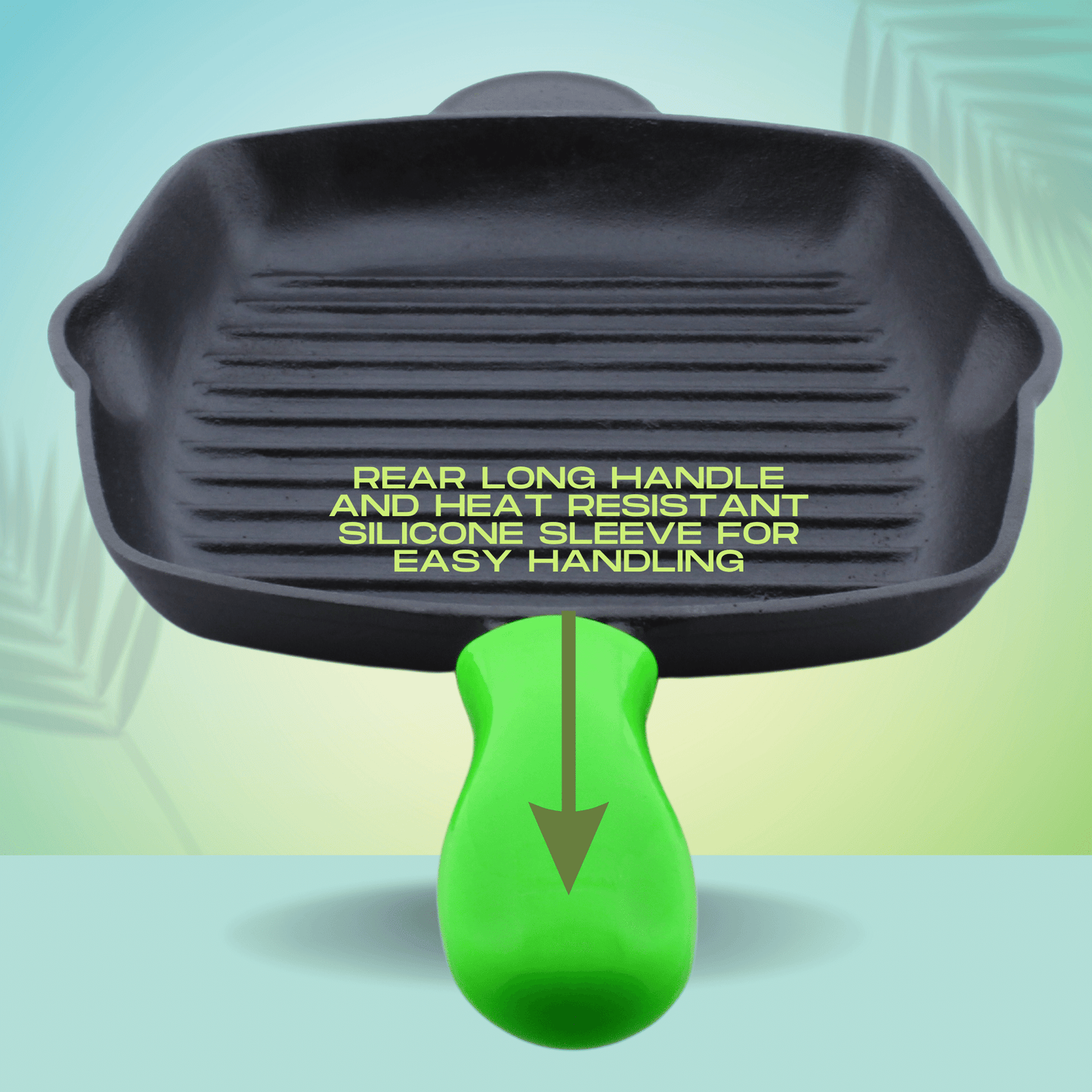 Trilonium Pre-Seasoned Cast Iron Grill Pan 26 cm, Weighs 2.4 Kgs