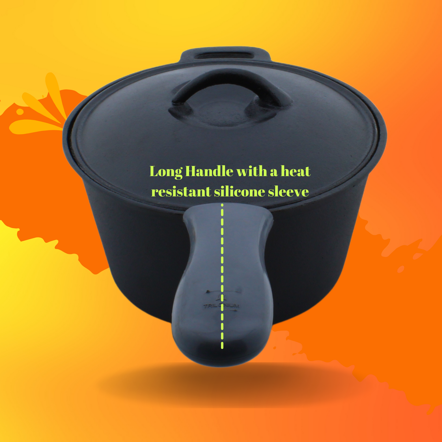 Trilonium Cast Iron Sauce Pot 20 cms 2.2 Litres | 3.2 Kgs Pre-Seasoned