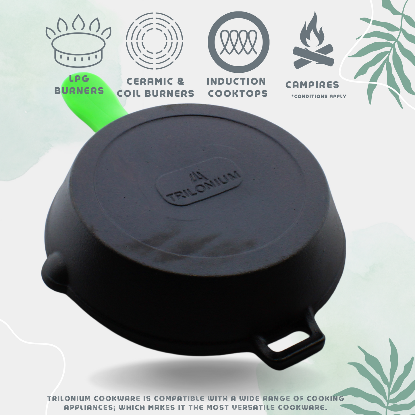 Trilonium Triple Sesoned Cast Iron Skillet 26cms, Weighs 2 Kgs