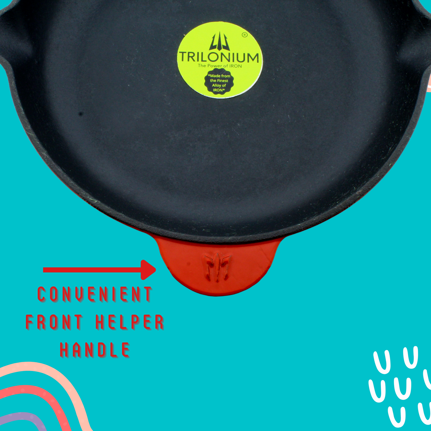 Trilonium Enamel Cast Iron Skillet 26cm, Weighs 2.5 Kgs