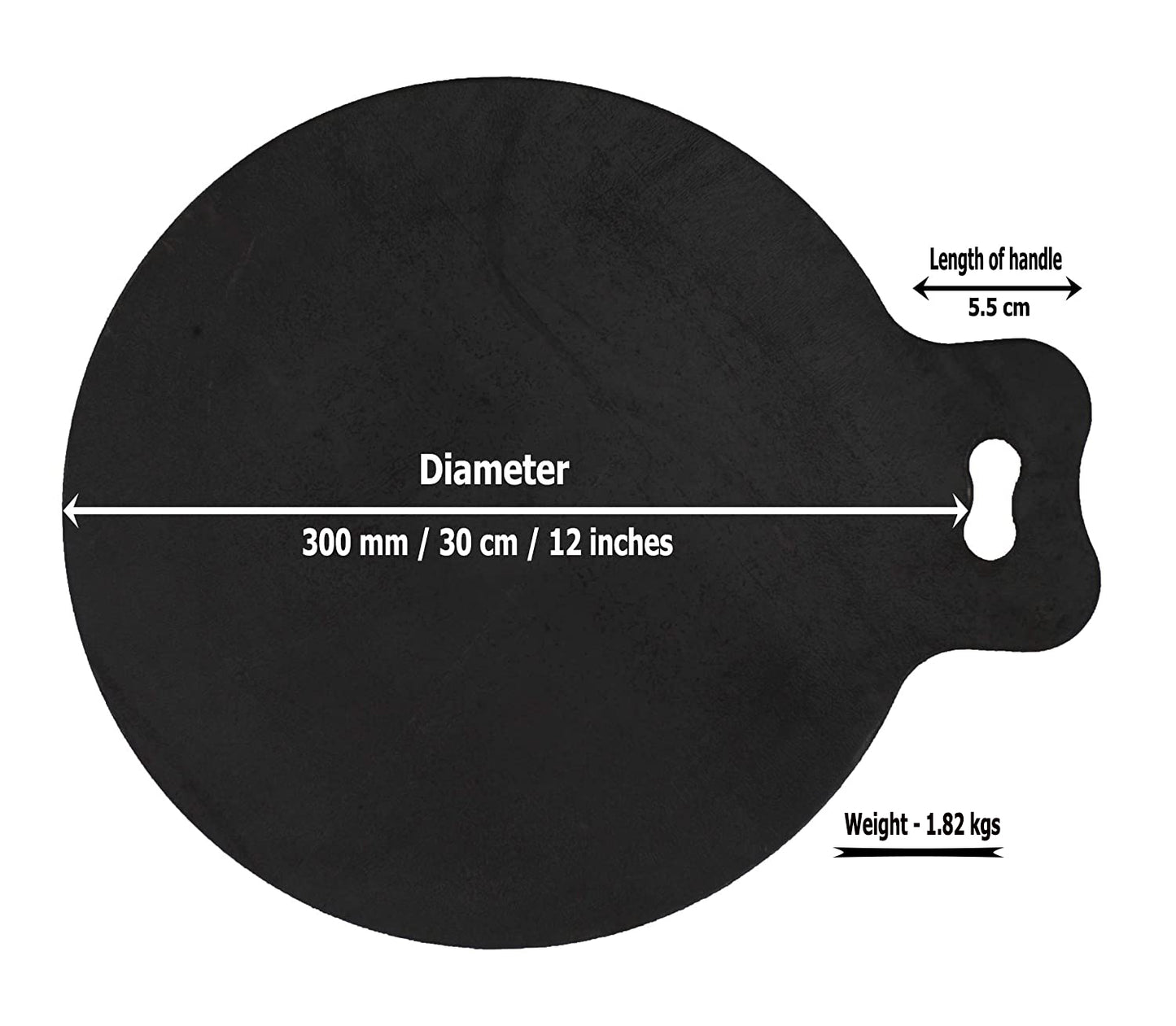 Iron Dosa Tawa | Pizza Pan | Roti Tawa with Turner Ladle | 30cm | 1.82 KG | Induction Compatible TRILONIUM | Cast Iron Cookware