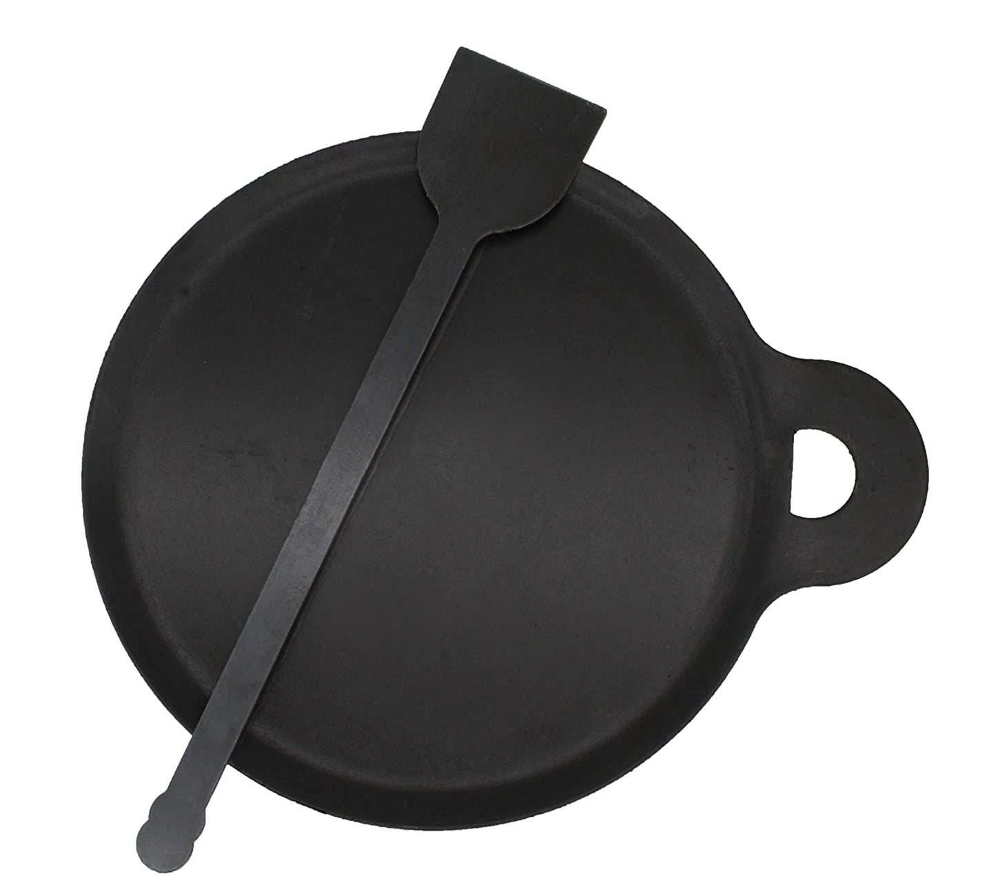 Iron Dosa Tawa | Pizza Pan | Roti Tawa with Ladle | 26cm | 1.13 KG | Induction Compatible TRILONIUM | Cast Iron Cookware