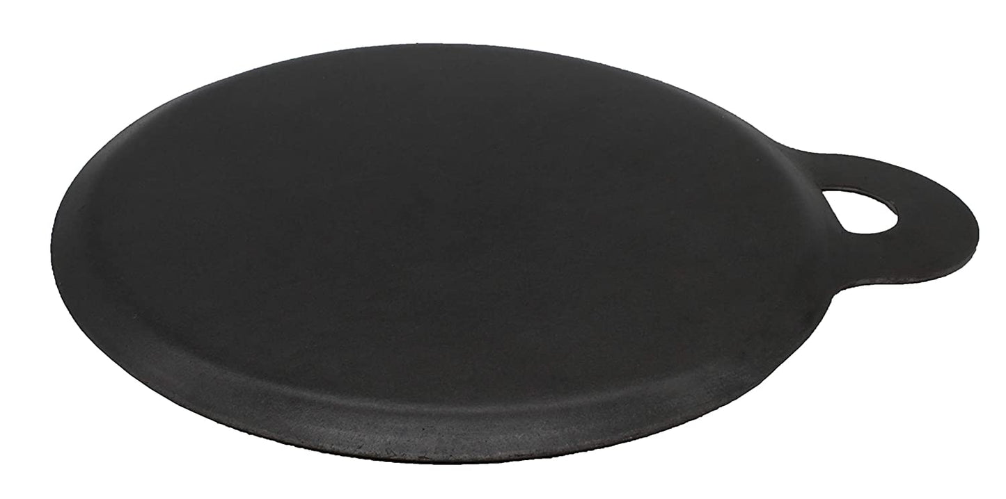 Iron Dosa Tawa | Pizza Pan | Roti Tawa with Ladle | 26cm | 1.13 KG | Induction Compatible TRILONIUM | Cast Iron Cookware