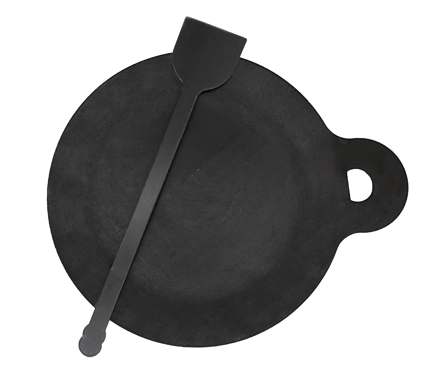 Iron Dosa Tawa | Pizza Pan | Roti Tawa with Ladle | 28cm | 1.43 KG | Induction Compatible TRILONIUM | Cast Iron Cookware