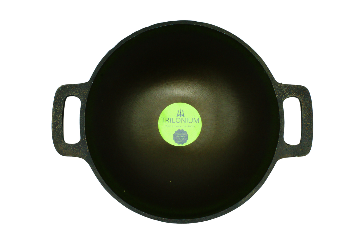 Cast Iron Kadai | Pre-Seasoned | 10.5 inches | 2.74 KG TRILONIUM | Cast Iron Cookware