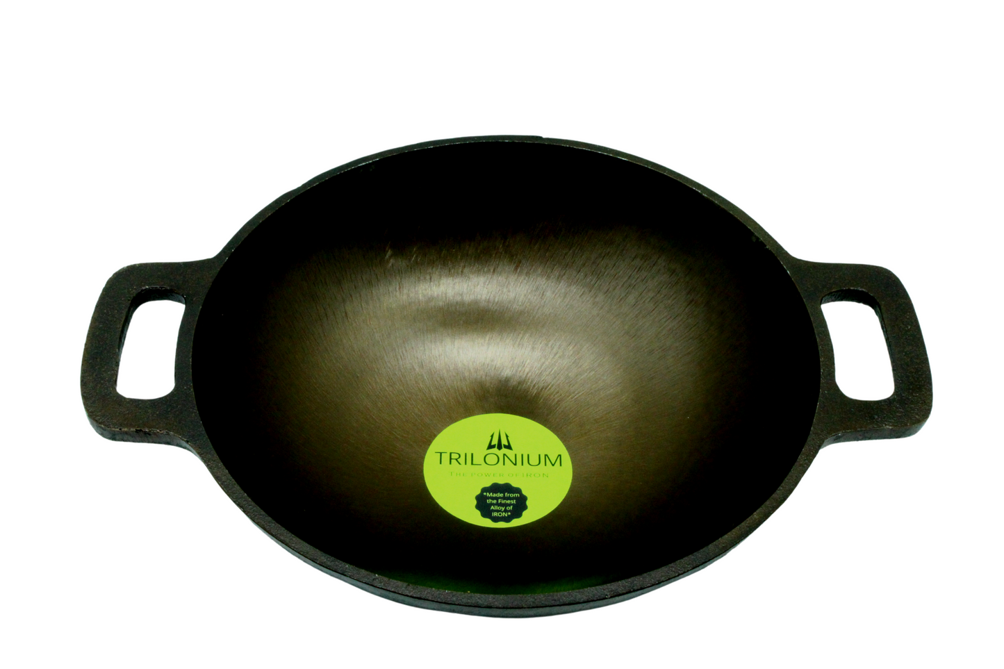 Cast Iron Kadai | Pre-Seasoned | 10.5 inches | 2.74 KG TRILONIUM | Cast Iron Cookware