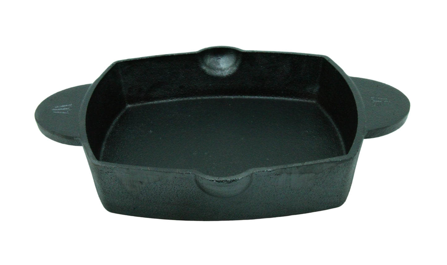 Cast Iron Skillet | Pre-Seasoned | 26cm | 4 KG | Dual Handle | Square | Induction Compatible TRILONIUM | Cast Iron Cookware