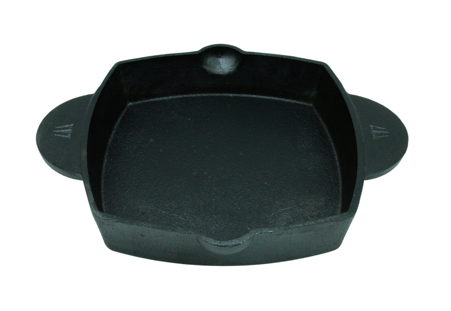 Cast Iron Skillet | Pre-Seasoned | 26cm | 4 KG | Dual Handle | Square | Induction Compatible TRILONIUM | Cast Iron Cookware
