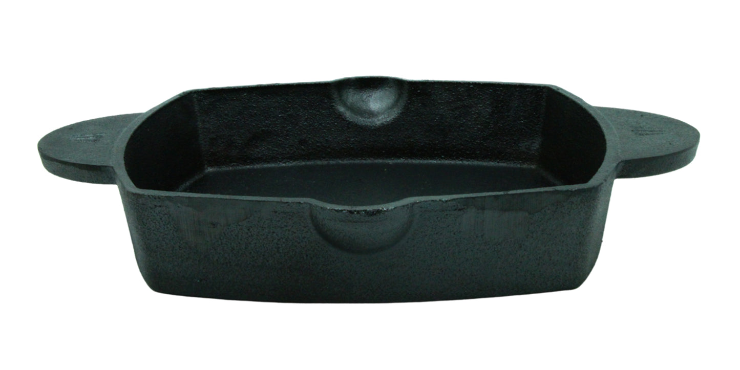 Cast Iron Skillet | Pre-Seasoned | 26cm | 4 KG | Dual Handle | Square | Induction Compatible TRILONIUM | Cast Iron Cookware