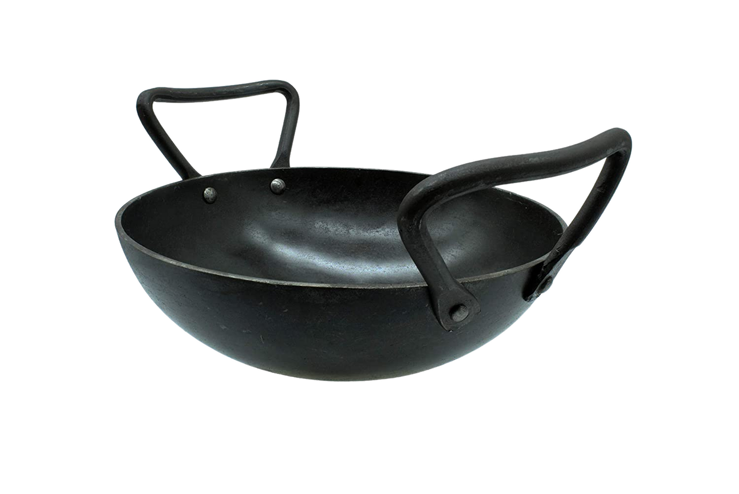 Wrought Iron Kadhai | 2 Litres | 22cm | 1.7 KG | Induction Compatible TRILONIUM | Cast Iron Cookware