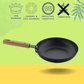Trilonium Pre-Seasoned Carbon Steel Skillet Fry Pan 22 cms, Weighs 0.85 Kgs