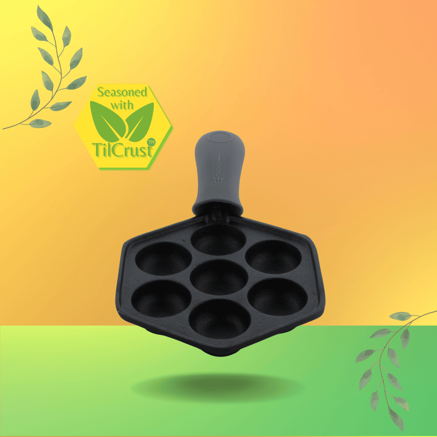 Trilonium Triple Seasoned Cast Iron Appe Paddu Paniyaram pan LHP7