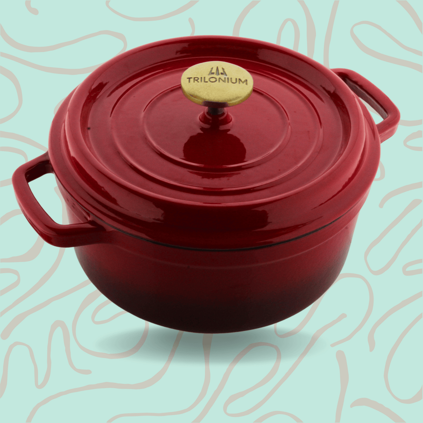 Trilonium Enamel Cast Iron Dutch Oven Biryani Pot 26 cms, 5.2L, 5.5 Kgs