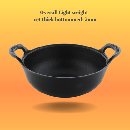Trilonium Cast Iron Concave Tawa 28cms + Sleek Skillet 10 inches + Crockwok Kadhai 26cms Combo Set