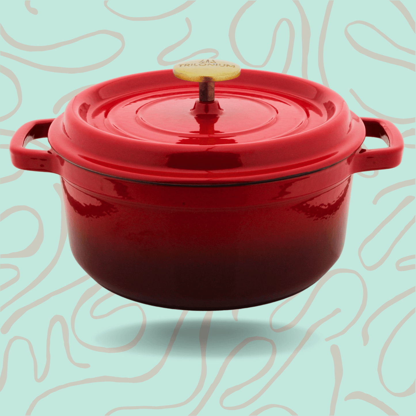 Trilonium Enamel Cast Iron Dutch Oven Biryani Pot 26 cms, 5.2L, 5.5 Kgs