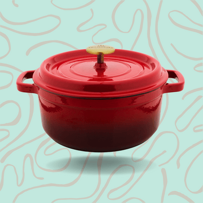 Trilonium Enamel Cast Iron Dutch Oven Biryani Pot 24 cms, 4.2L, 4.4 Kgs