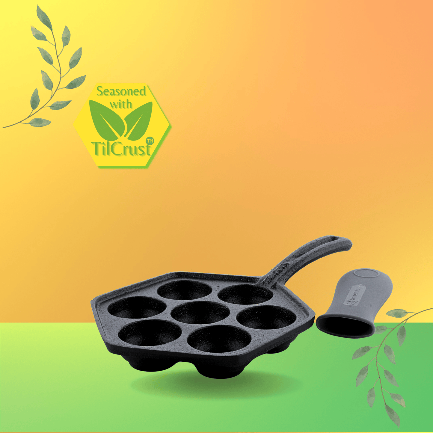 Trilonium Triple Seasoned Cast Iron Appe Paddu Paniyaram pan LHP7