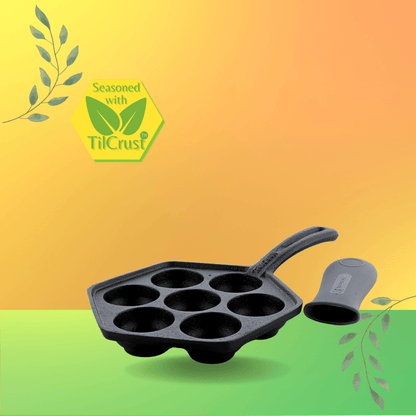 Trilonium Triple Seasoned Cast Iron Appe Paddu Paniyaram pan LHP7