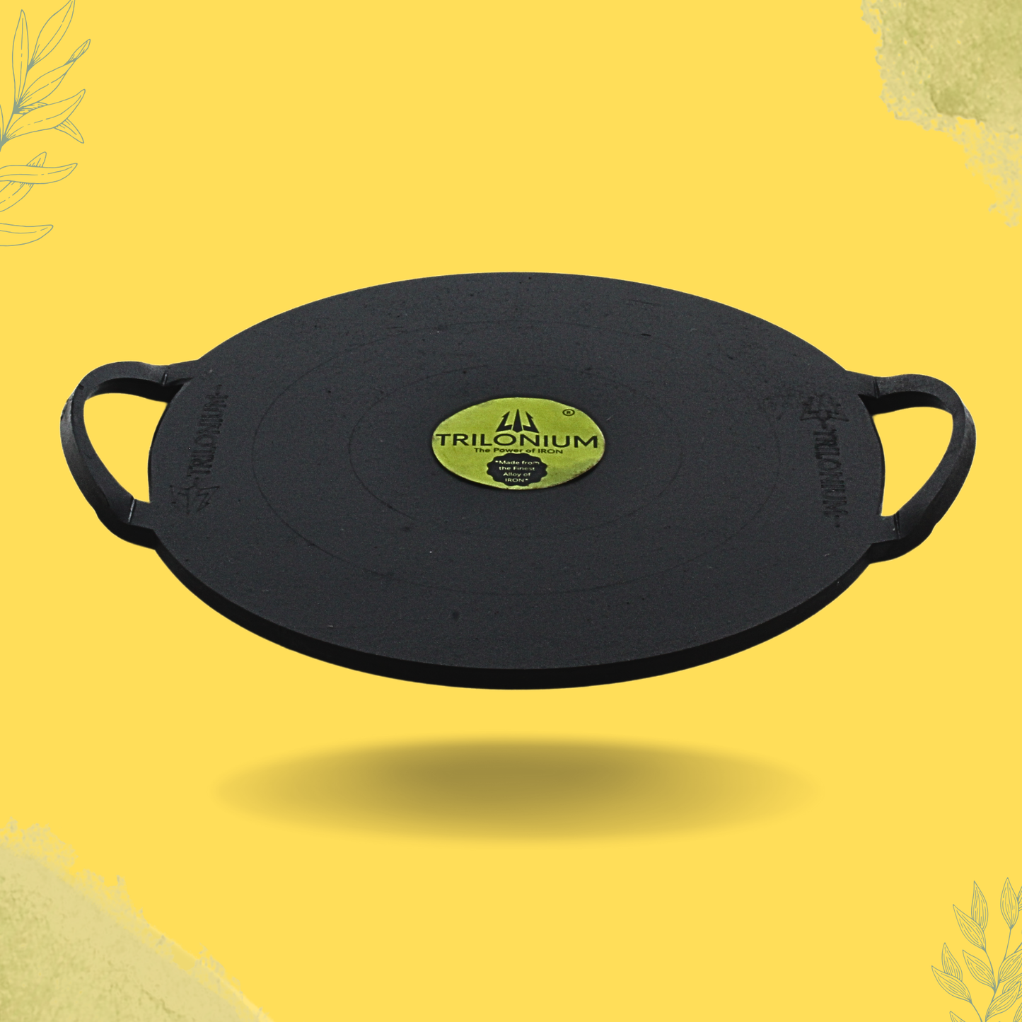 Trilonium Triple-Seasoned Iron Boulder Ultra Smooth Dosa Tawa 30 cms, 4.5 Kgs