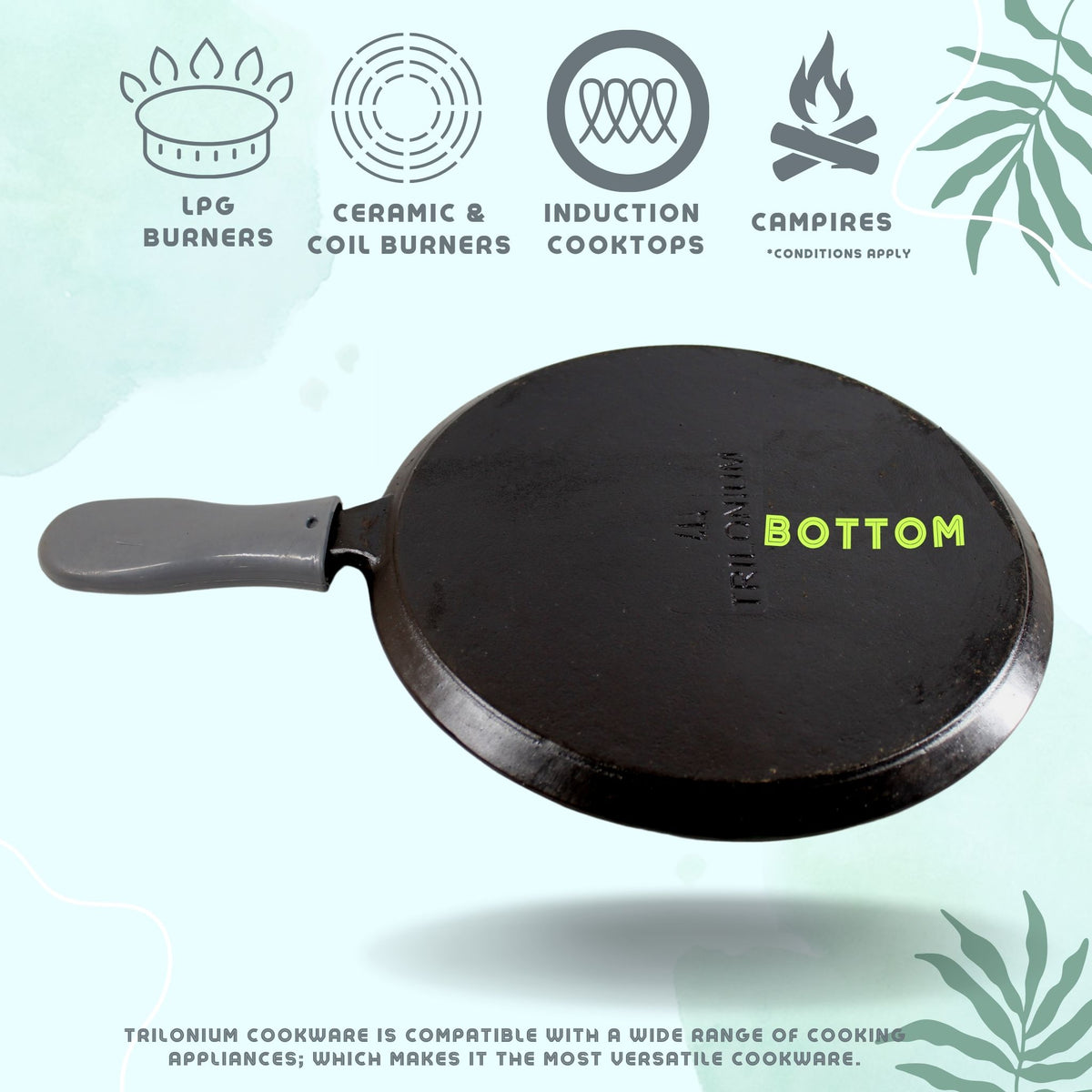 Trilonium Unicorn tawa, CrockWok kadhai and Classic skillet cast iron combo – view 11