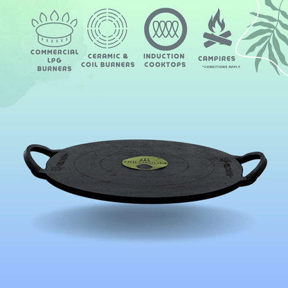 Trilonium Triple-Seasoned Iron Boulder Dosa Tawa 26 cms, 3.2 Kgs