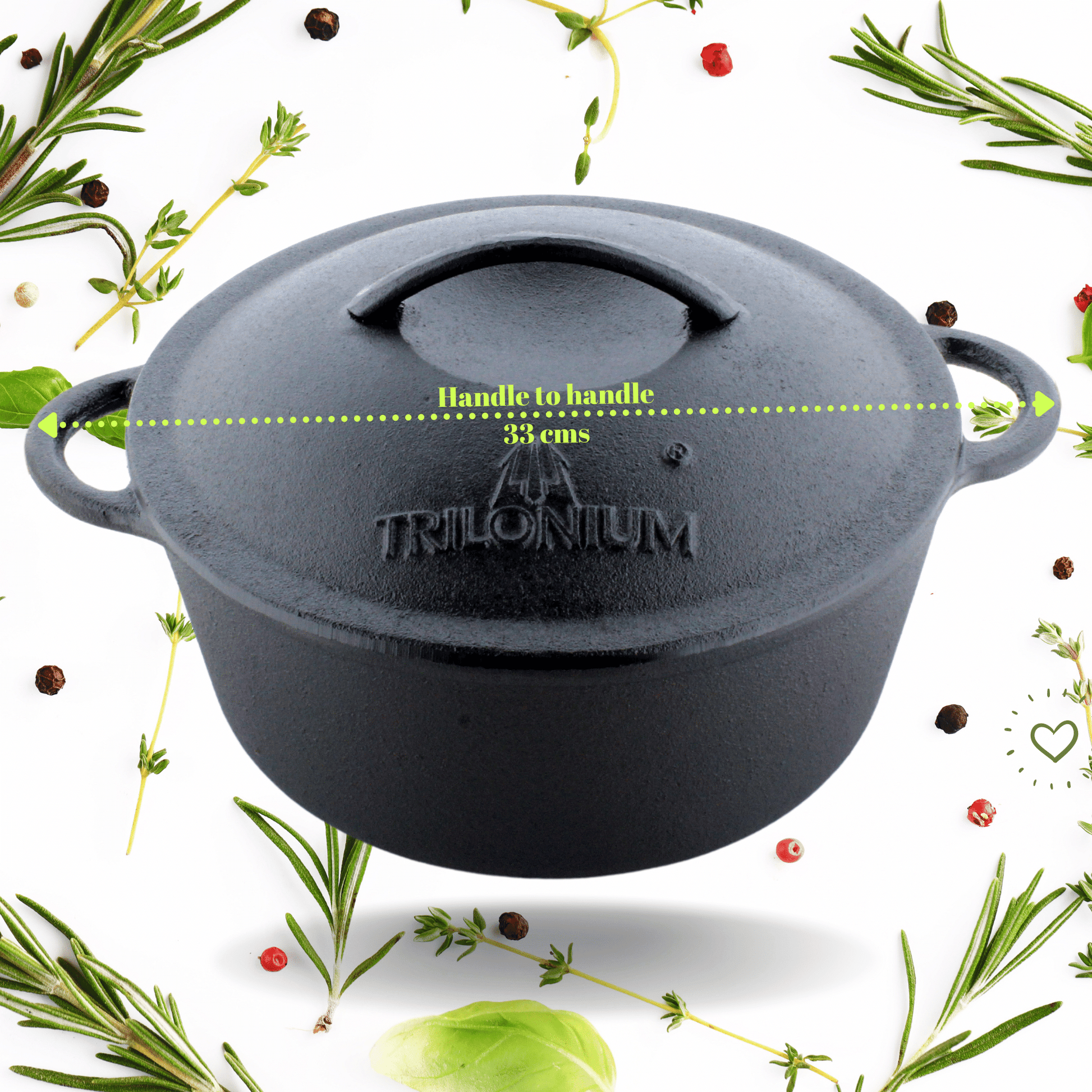 Meyer Pre-Seasoned Cast Iron Dutch Oven, Biryani Pot, Cast Iron Casserole  With Heavy Bottom, Cooking Pot With Lid, Biryani Pot Induction Bottom, Stew  Pot