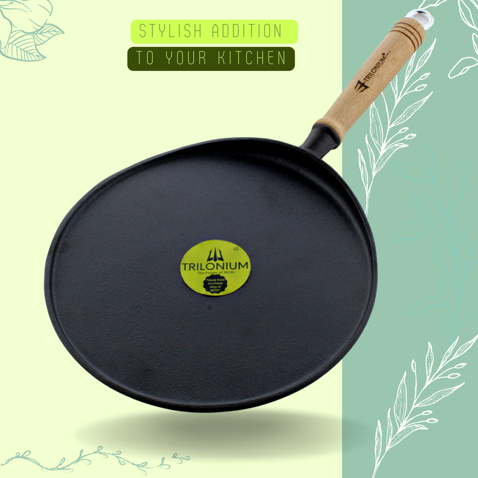 Coconut cast iron dosa tawa - pre seasoned with 100% vegetable oil wit –  Coconut Store