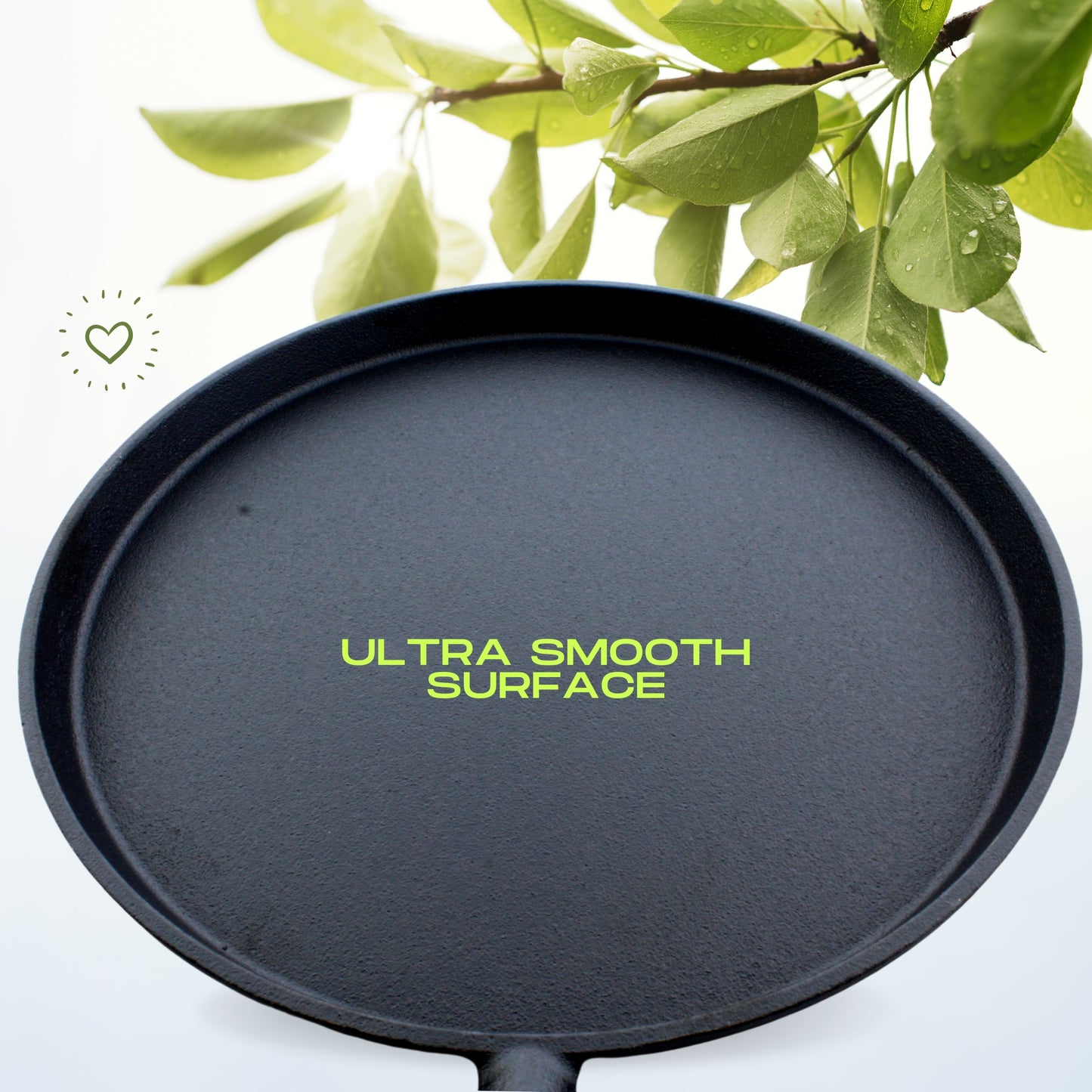 Trilonium Pre-seasoned Cast Iron Wooden Handle Tawa 10 inches | Weighs 1.4 kgs