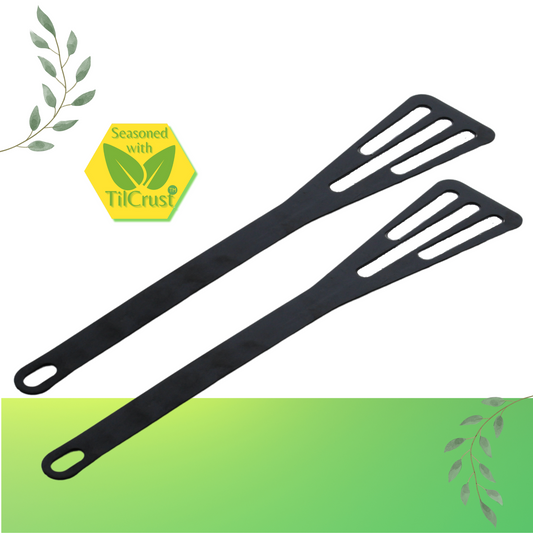 Trilonium Iron Dosa Roti Karandi Turner Spatula 30 cms - Pack of 2 ( Seasoned not coated)