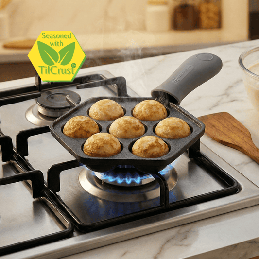 Trilonium Triple Seasoned Cast Iron Appe Paddu Paniyaram pan LHP7