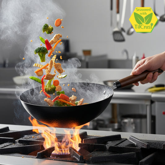 Trilonium Carbon Steel Chinese Wok 26 cms