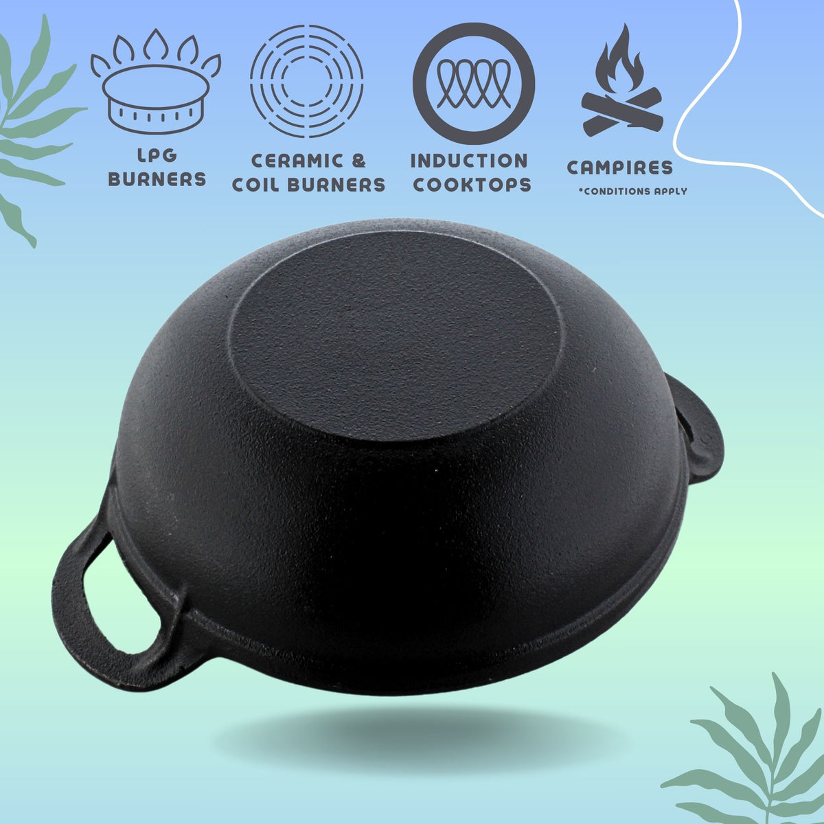 Trilonium Unicorn tawa, CrockWok kadhai and Classic skillet cast iron combo – view 18