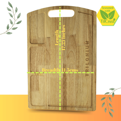 Trilonium Rubberwood Cutting Chopping board 17.25 x 11.5 inches