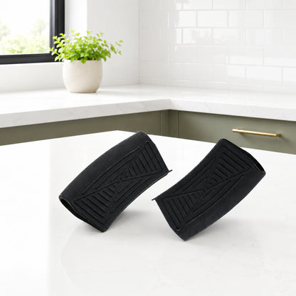 Silicone Heat proof pan Dual sleeve grip for hot handles of cast iron skillets, tawas, paniyaram pans, dutch ovens, etc..