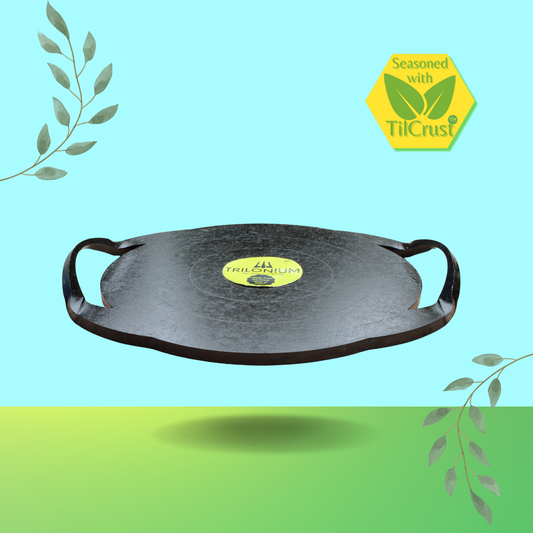 Trilonium Triple-Seasoned Iron Boulder Dosa Tawa 28 cms, 4.1 Kgs