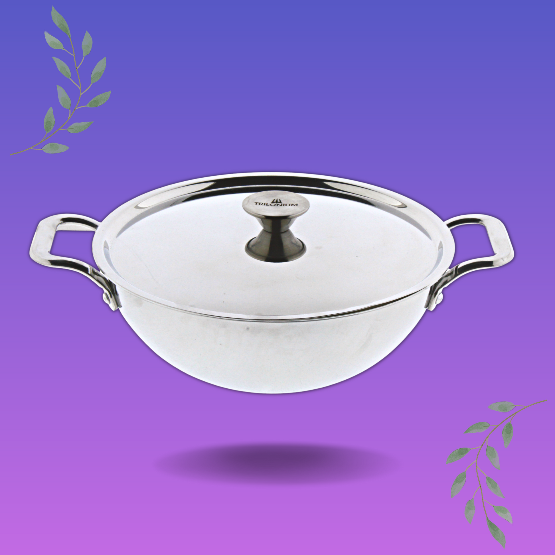 Coconut Stainless Steel Fusion Series Triply Kadai with Stainless